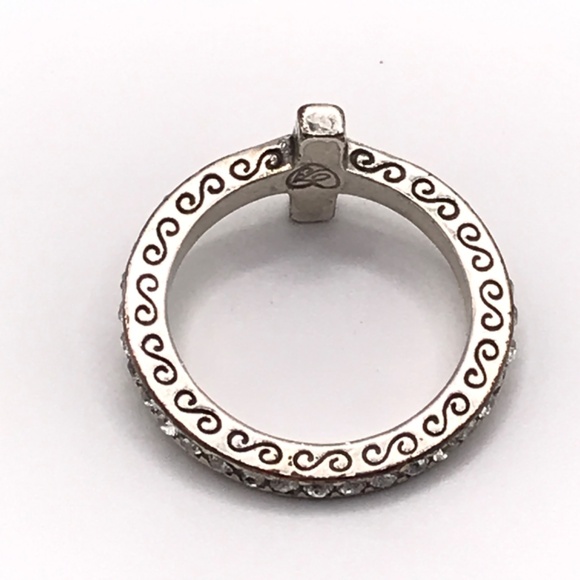 Brighton Ring Cross Starry Night Crystals Silver Plated Engraved Sz 6.5 - Picture 2 of 9